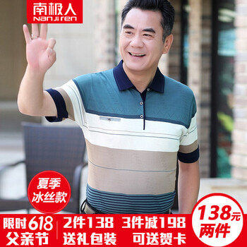 南極人（Nanjiren） 短袖 男士T恤 D555藍(lán)色 