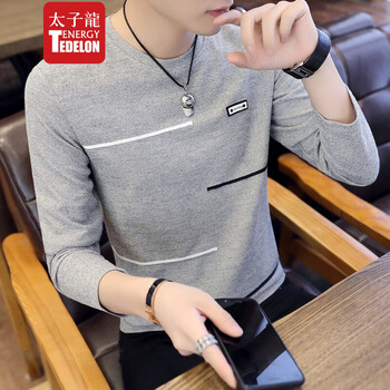 太子龍（TEDELON） 長(zhǎng)袖 男士T恤 灰色不加絨 XL，L，加大，XXXL，M，XXL