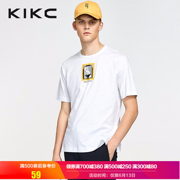 KIKC 短袖 男士T恤 漂白 