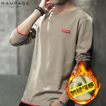 RAMPAGE 長(zhǎng)袖 男士T恤 T50灰色加絨 