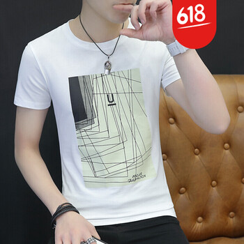 BOYGXG 短袖 男士T恤 白色 XL，L，XXL，M，XXXL