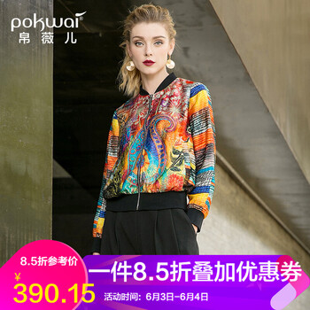 歐美印花短外套