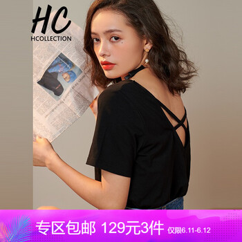 Hcollection 露背，鏤空 短袖 T恤 女 圓領(lǐng)