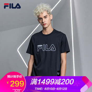 FILA 長袖 男士T恤 子夜黑-BK 