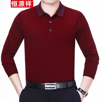 恒源祥 長(zhǎng)袖 男士T恤 28020紅色 