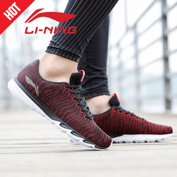 李寧（LI-NING）跑步鞋新基礎黑/李寧紅 