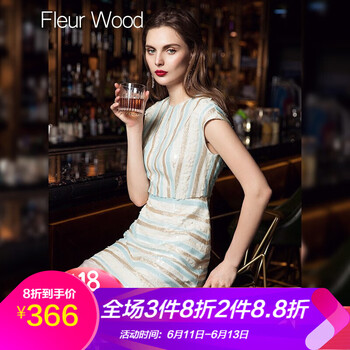 Fleur Wood 條紋  連衣裙