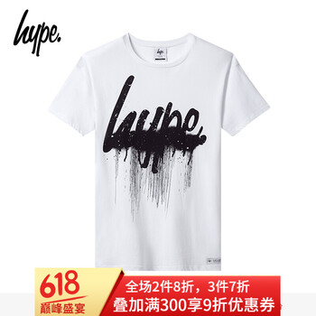HYPE 短袖 男士T恤 白/黑色 