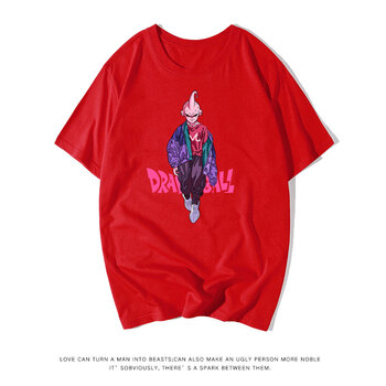 鄧尼斯 短袖 男士T恤 紅色 龍珠布歐 