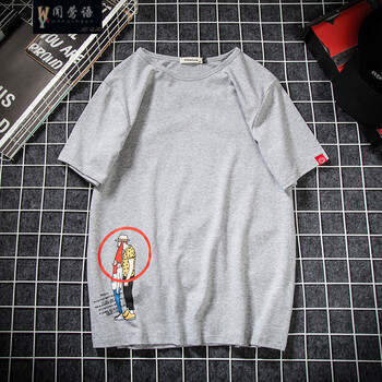 聞鶯語(yǔ) 短袖 男士T恤 T112淺灰色 