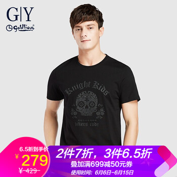 G|Y goldlion 短袖 男士T恤 黑色 
