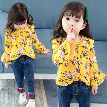 女童春秋碎花兩件套休閑