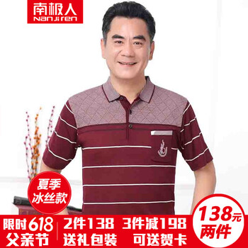 南極人（Nanjiren） 短袖 男士T恤 AGRD183酒紅 