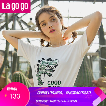 lagogo 刺繡 短袖 T恤 女 圓領(lǐng)