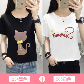 寬松印花短袖，微胖女生的福音