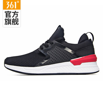 361度跑步鞋烏黑色/F1紅 44，39，40，41，42，43