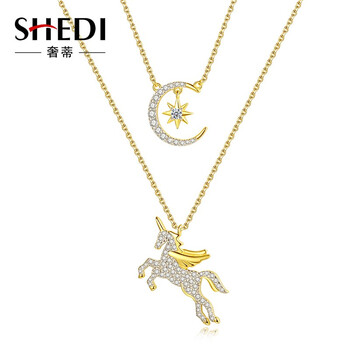 歐美星月鎖骨鏈