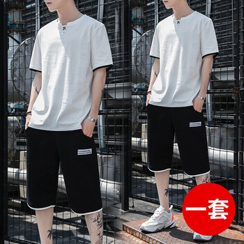 橙麥 七分袖 男士T恤 白色A088-T19857 