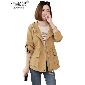 俏妮妃（QIAONIFEI） 連帽 長袖 女 短外套 抽繩，明線裝飾，立體裁剪，立體裝飾