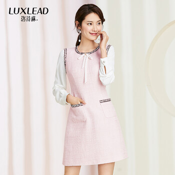洛詩琳（LUXLEAD） 純色 拼接，撞色 連衣裙