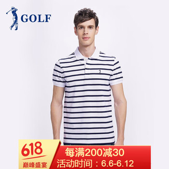 高爾夫（GOLF） 短袖 男士T恤 白色 