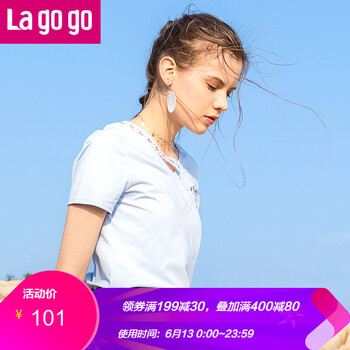 lagogo  短袖 T恤 女 V領(lǐng)