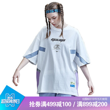 古由卡（GUUKA） 撞色，拼色，印花，貼布 短袖 T恤 女 圓領