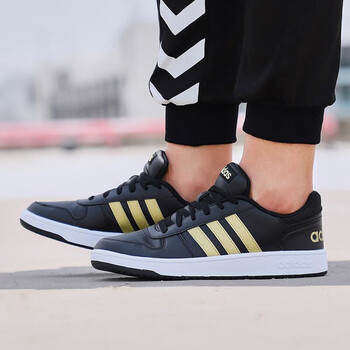 阿迪達斯（Adidas）板鞋DB29321號黑色+金金屬 