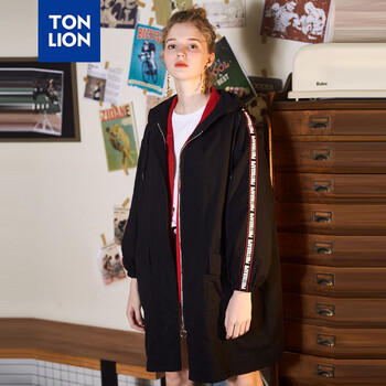 唐獅（TonLion） 連帽 長袖 女 短外套 水洗