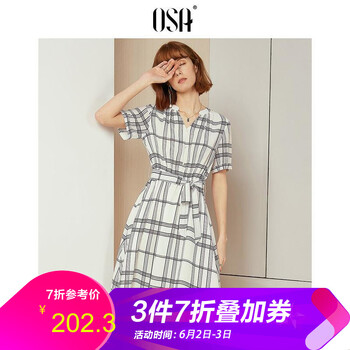 元素,流行,新款,黑白格連衣裙,趨勢,韓版,樣式