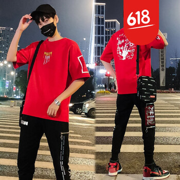 蒙思奇 短袖 男士T恤 TZ371紅色 