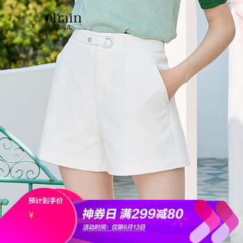 Olrain 自然腰 直筒褲 女 五分褲 休閑褲