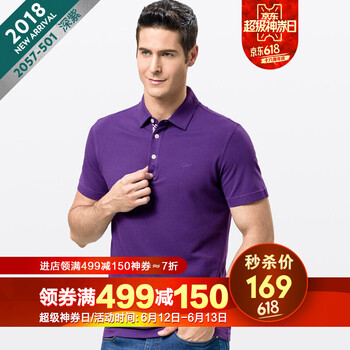 七匹狼（SEPTWOLVES） 長(zhǎng)袖 男士T恤 501深紫色 