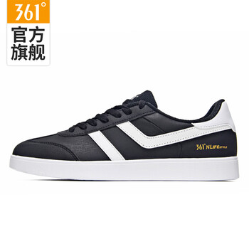 361度板鞋烏黑色/361度白 45