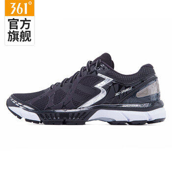 361度跑步鞋黑色/銀白色 39
