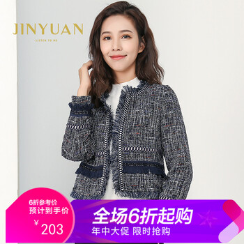 金苑（JINYUAN） 圓領(lǐng) 長袖 女 短外套 