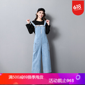 百搭高腰牛仔背帶褲，穿出你的美
