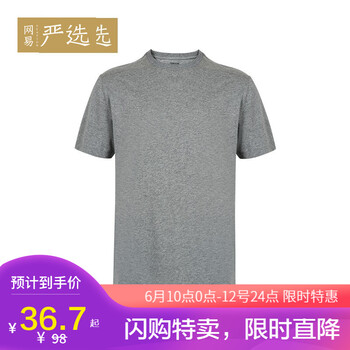 網(wǎng)易嚴(yán)選 短袖 男士T恤 中花灰 
