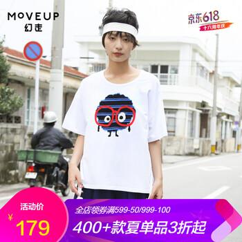 幻走（MOVEUP） 刺繡，貼布 短袖 T恤 女 圓領(lǐng)