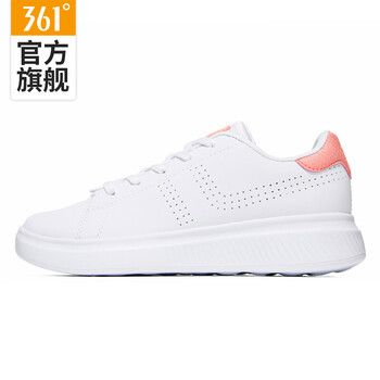 361度板鞋361度白/罌粟粉 