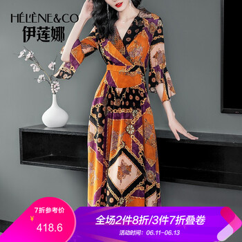 伊蓮娜（Helene & co） 創(chuàng)意趣味 印花 連衣裙