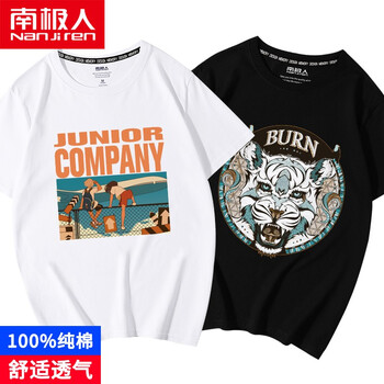 南極人（Nanjiren） 短袖 男士T恤 黑/貓-黑/拳擊貓-黑/可樂大叔 