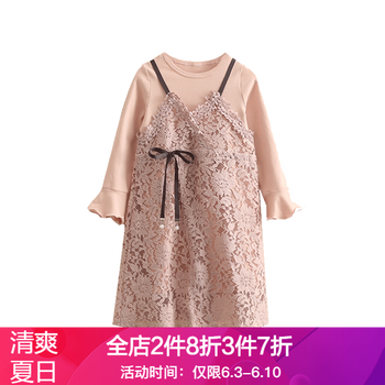 女童棉蕾絲短袖T恤
