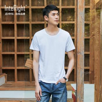 INTERIGHT 短袖 男士T恤 白色 M