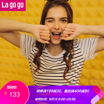 lagogo 紗網(wǎng) 短袖 T恤 女 圓領(lǐng)