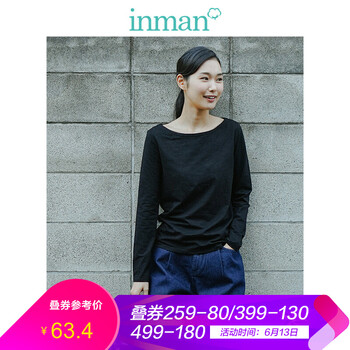 茵曼（INMAN） 斜襟 短袖 T恤 女 圓領(lǐng)