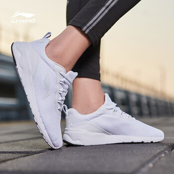 李寧（LI-NING）跑步鞋基礎白/香草白 
