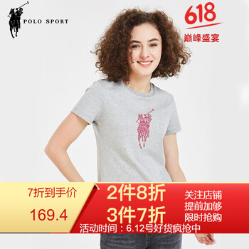 POLO SPORT 立體剪裁，印花 短袖 T恤 女 圓領(lǐng)