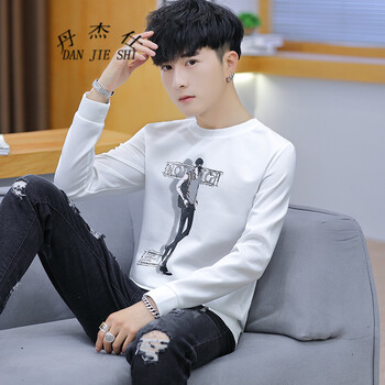 丹杰仕（DANJIESHI） 長(zhǎng)袖 男士T恤 白色 XL，L，XXL，XXXL，M