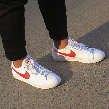 耐克（NIKE）板鞋2019春白紅勾BQ7306-600 